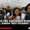 fuel surcharge tiket pesawat