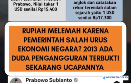 Rupiah Terendah Prabowo